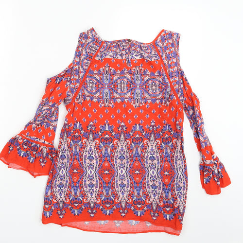 F&F Womens Multicoloured Argyle/Diamond  Basic Blouse Size 10