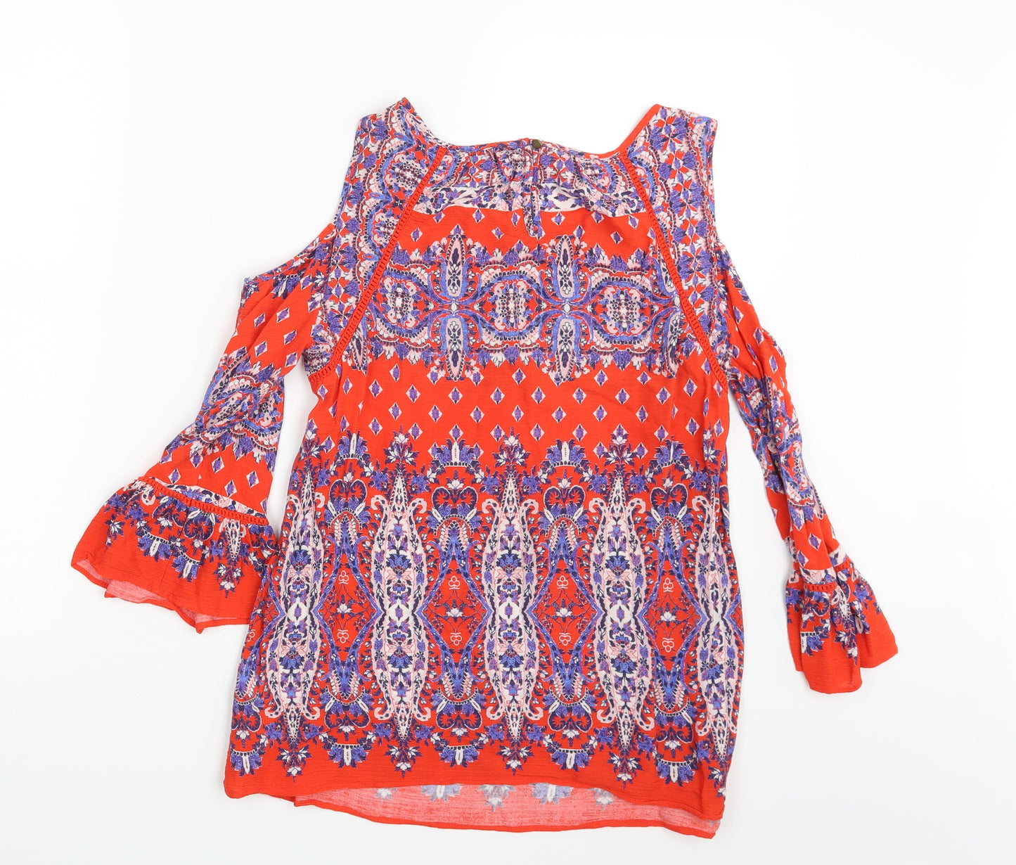 F&F Womens Multicoloured Argyle/Diamond  Basic Blouse Size 10