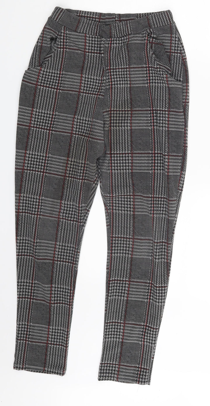 Boohoo Womens Multicoloured Check  Trousers  Size 10 L24 in