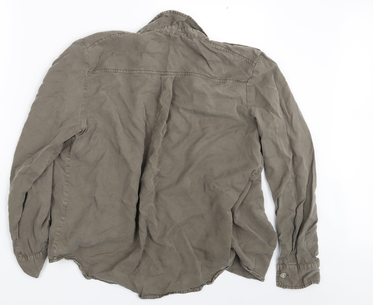 Pimkle Womens Brown   Basic Button-Up Size L