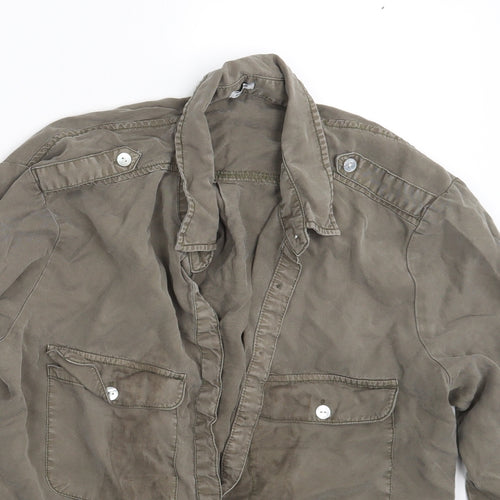 Pimkle Womens Brown   Basic Button-Up Size L