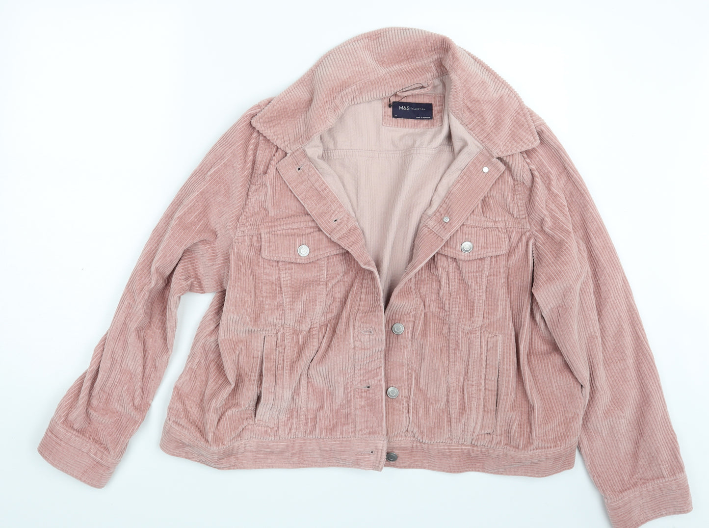 M&S Womens Pink  Corduroy Jacket  Size 20