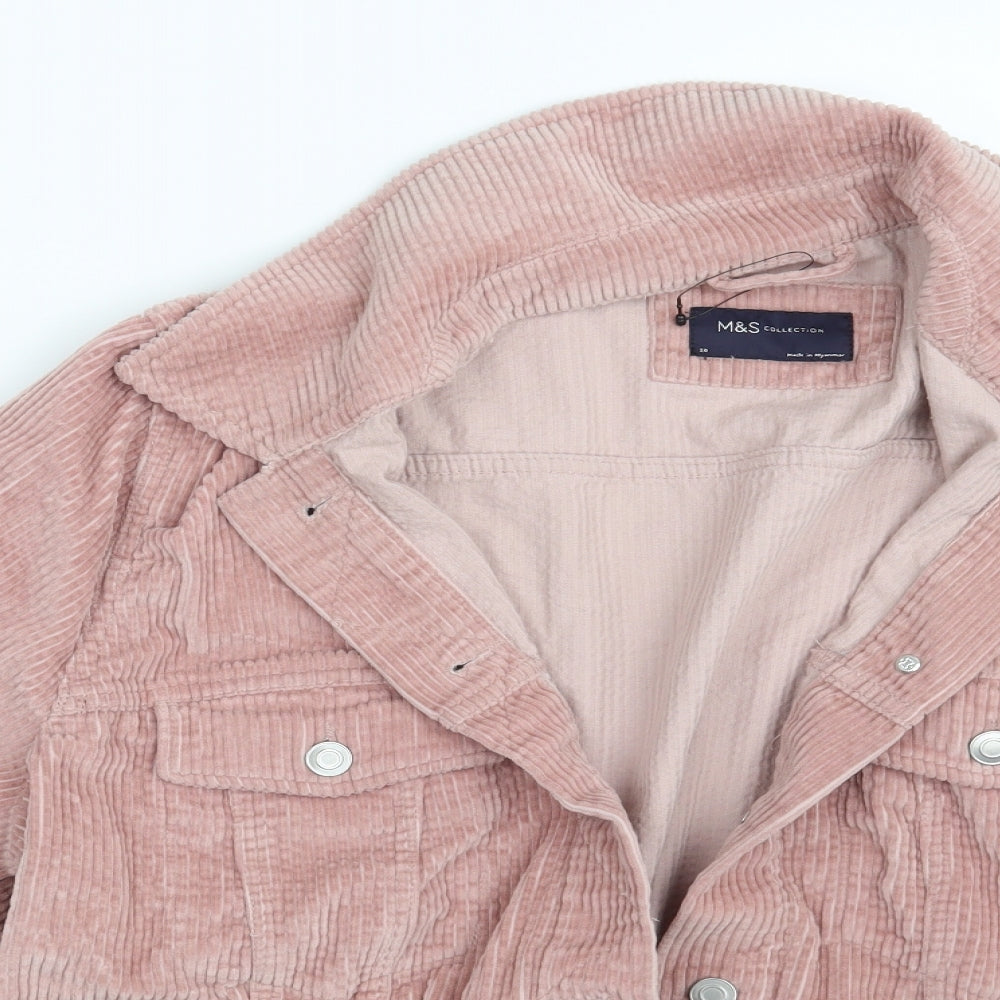 M&S Womens Pink  Corduroy Jacket  Size 20