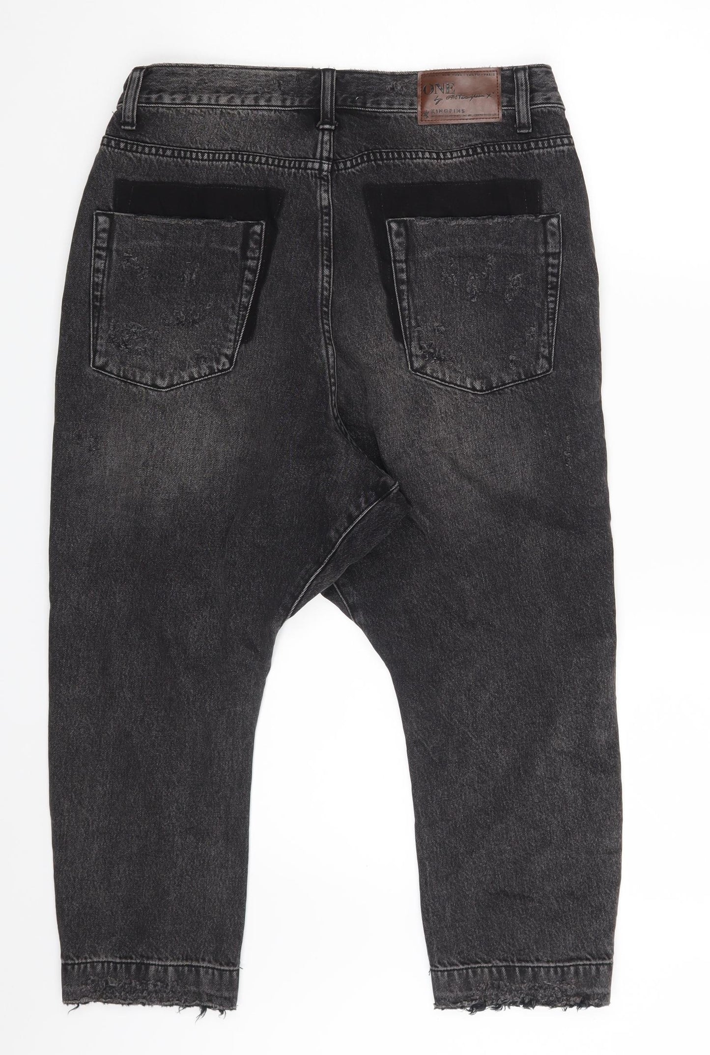 One x One tea spoon Womens Grey  Denim Cut-Off Shorts Size 27 in