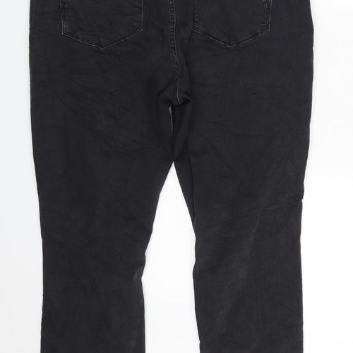 River Island Womens Black  Denim Cropped Jeans Size 20 L27 in