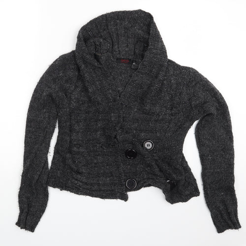 QED London Womens Grey   Cardigan Jumper Size M