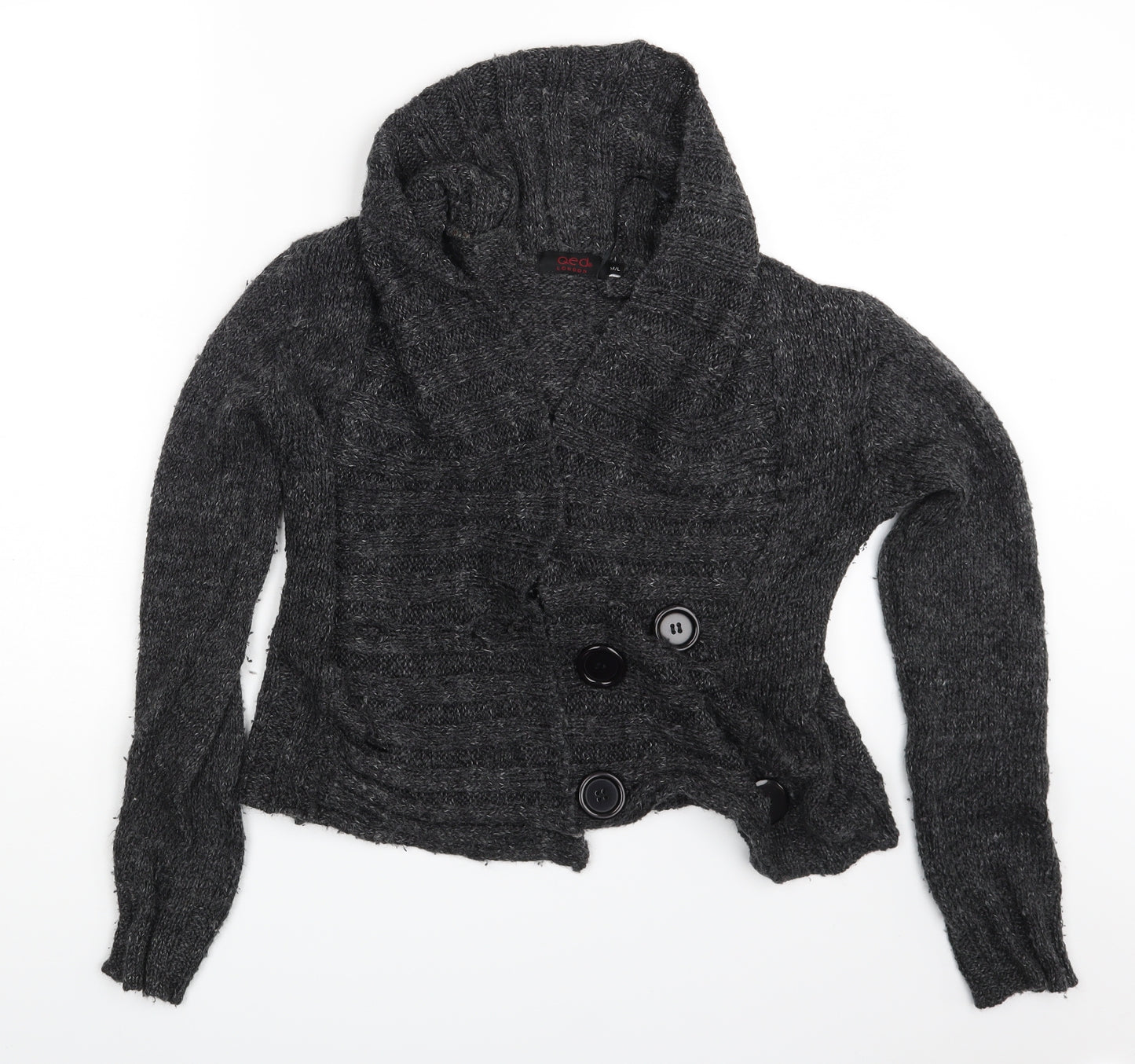 QED London Womens Grey   Cardigan Jumper Size M
