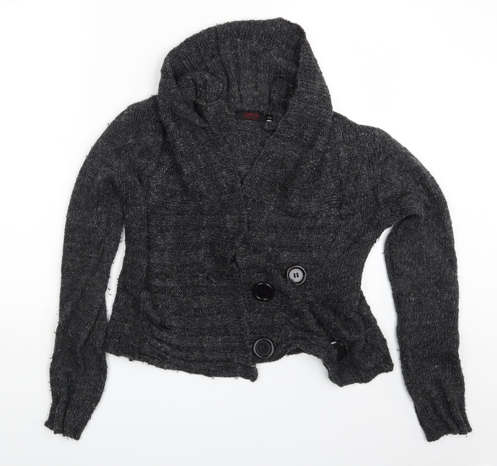 QED London Womens Grey Cardigan Jumper Size M