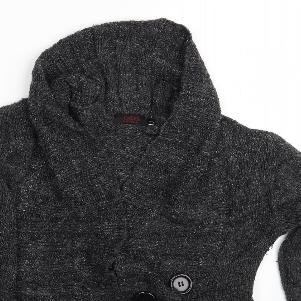 QED London Womens Grey   Cardigan Jumper Size M