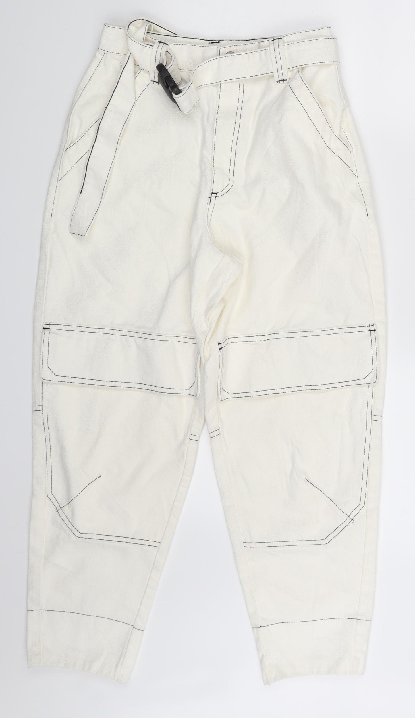 ASOS Womens Ivory  Denim Tapered Jeans Size 26 in L25 in