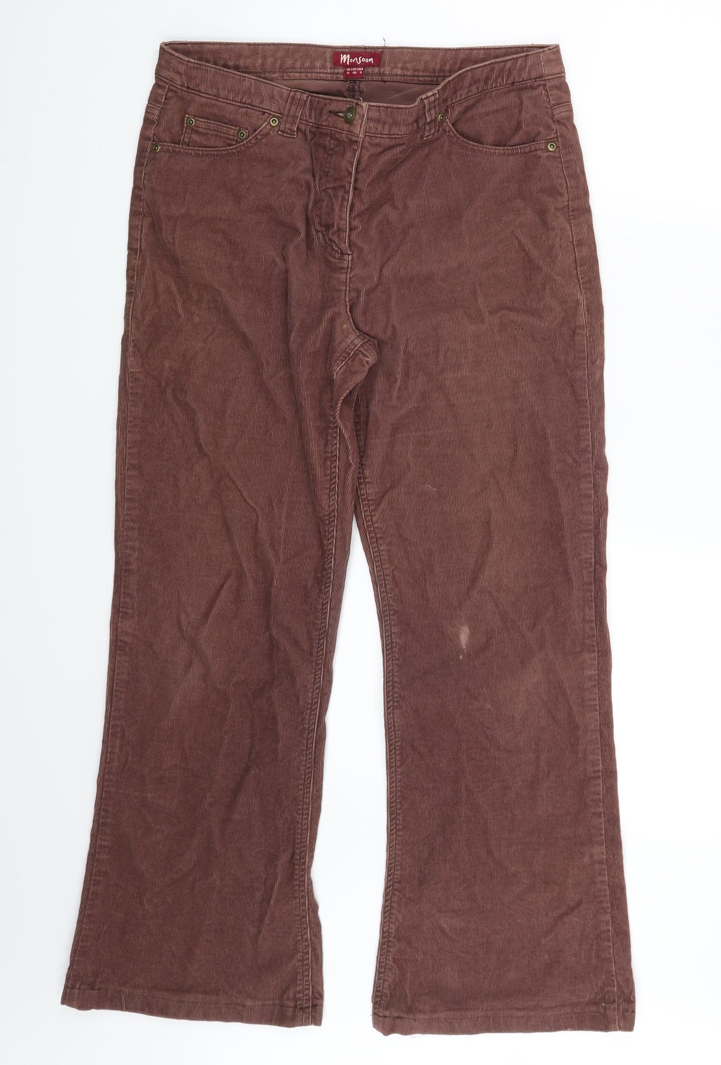 Monsoon Womens Purple  Corduroy Trousers  Size 12 L26 in