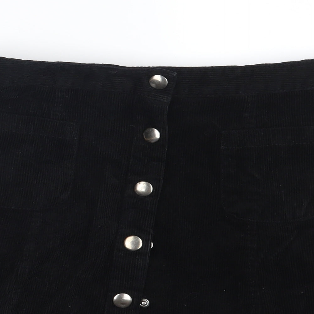 Cooperative Womens Black  Corduroy Mini Skirt Size S