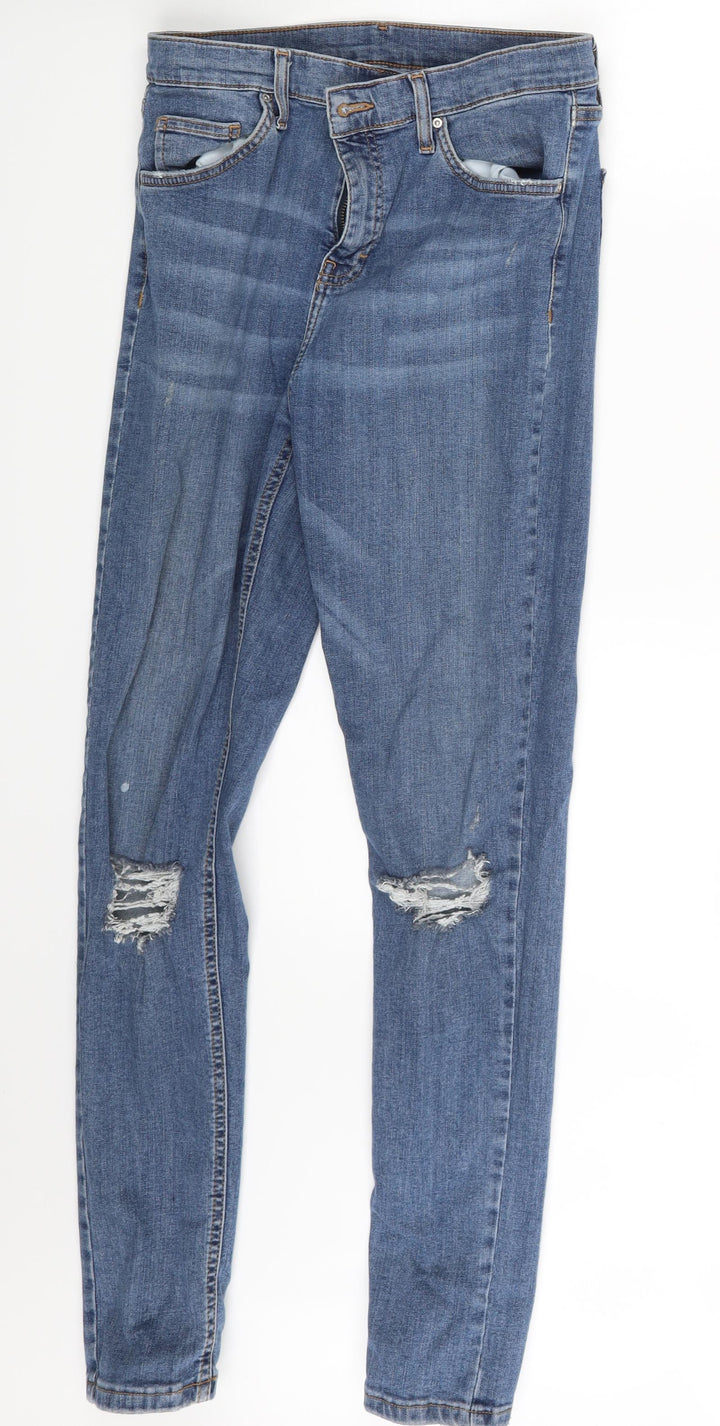 Topshop Womens Blue Denim Skinny Jeans Size 28 in L34 in