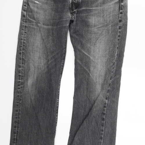 Levi's Mens Grey  Denim Straight Jeans Size 34 in L30 in