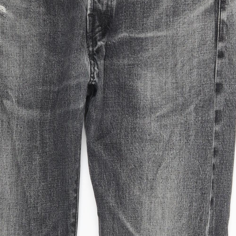 Levi's Mens Grey  Denim Straight Jeans Size 34 in L30 in