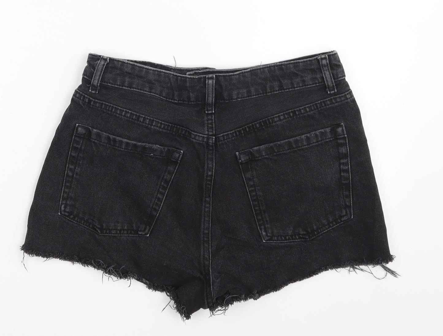 Topshop Womens Grey  Denim Hot Pants Shorts Size 10