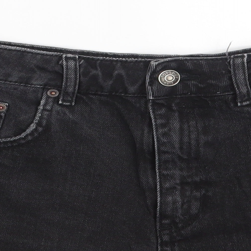 Topshop Womens Grey  Denim Hot Pants Shorts Size 10