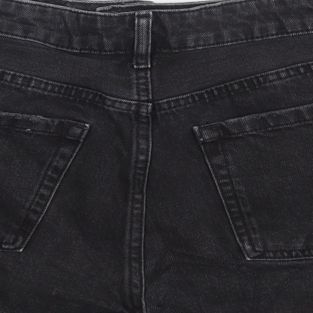 Topshop Womens Grey  Denim Hot Pants Shorts Size 10