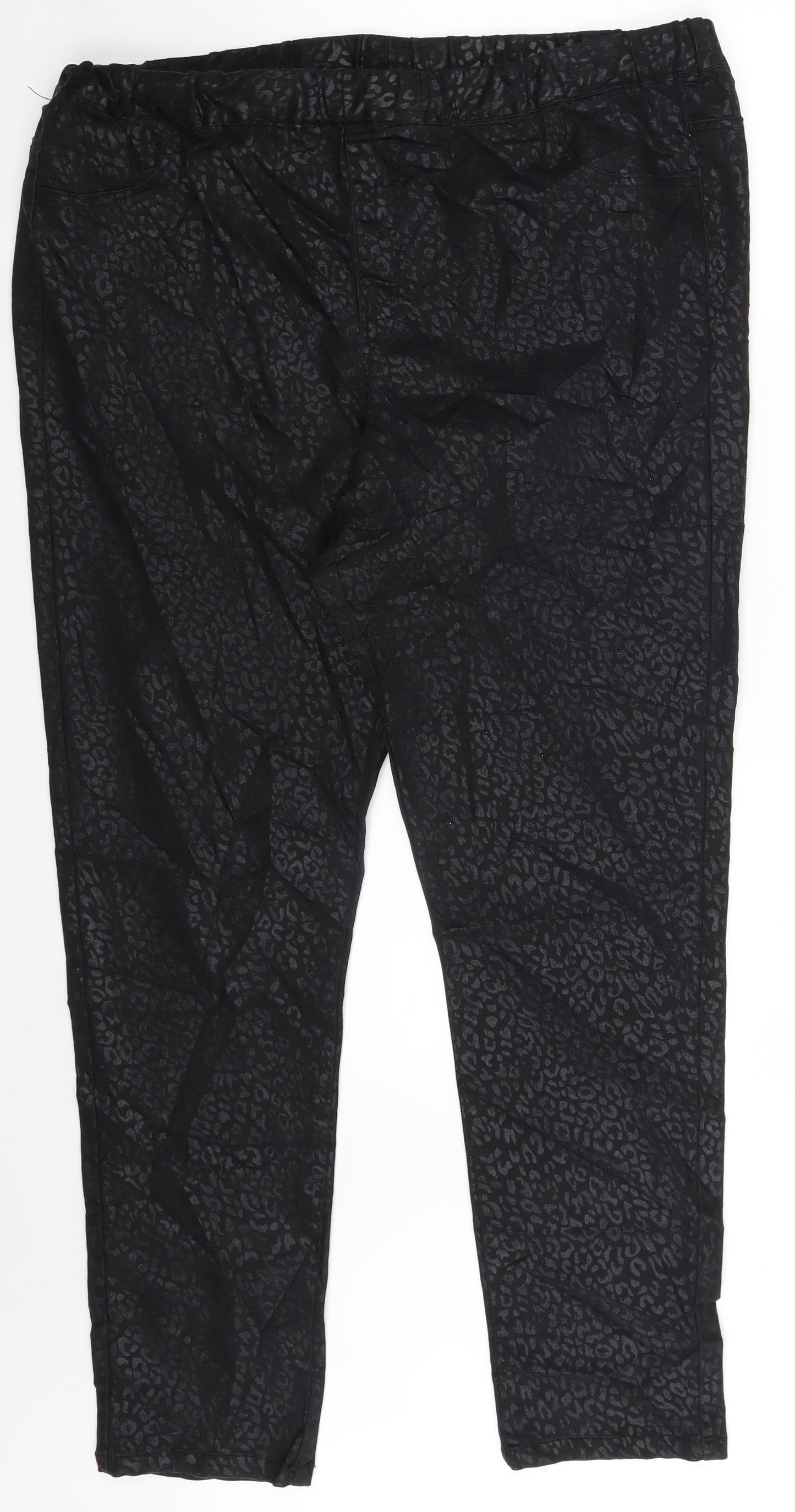 Yours Womens Black Animal Print  Jegging Leggings Size 20 L29 in