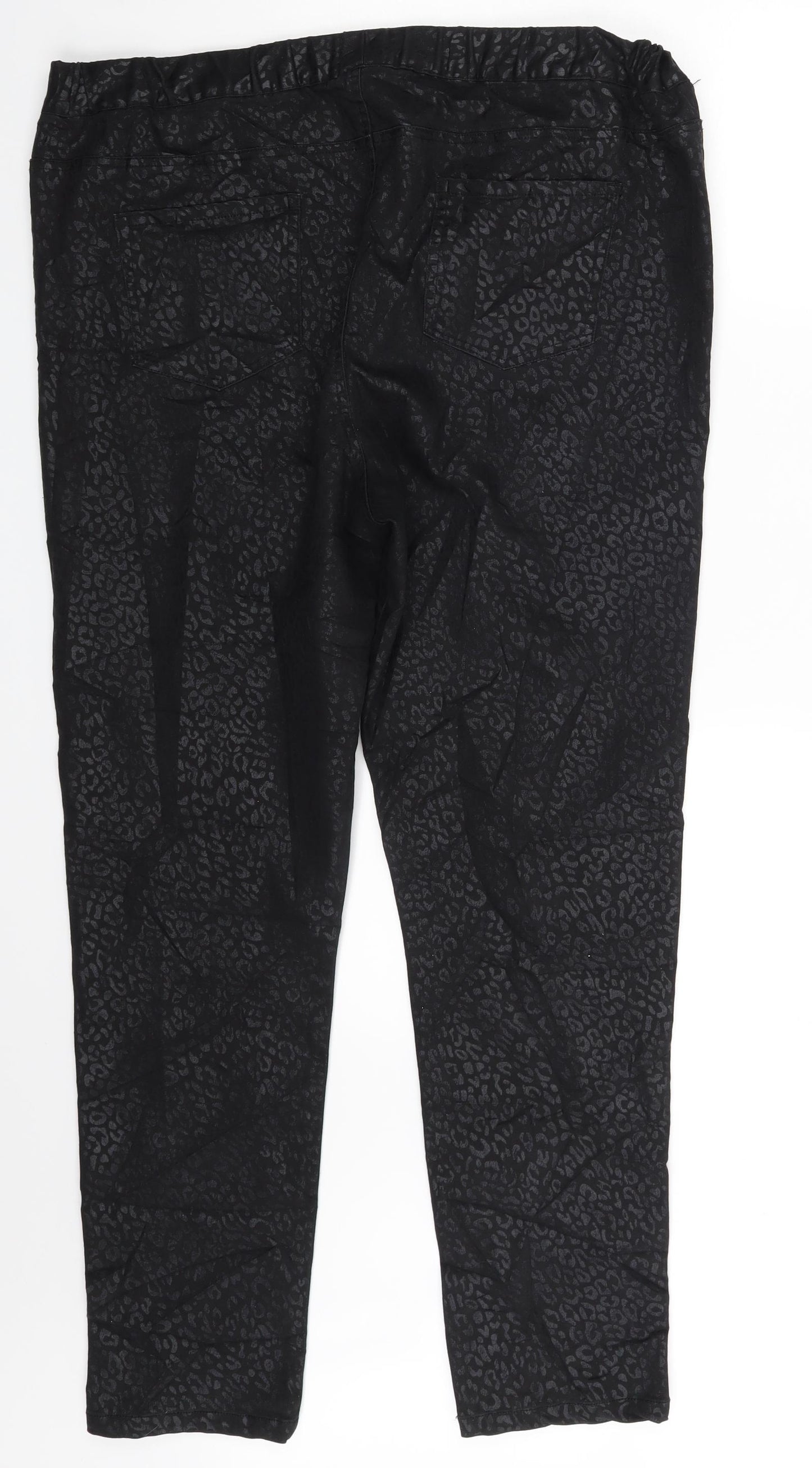 Yours Womens Black Animal Print  Jegging Leggings Size 20 L29 in