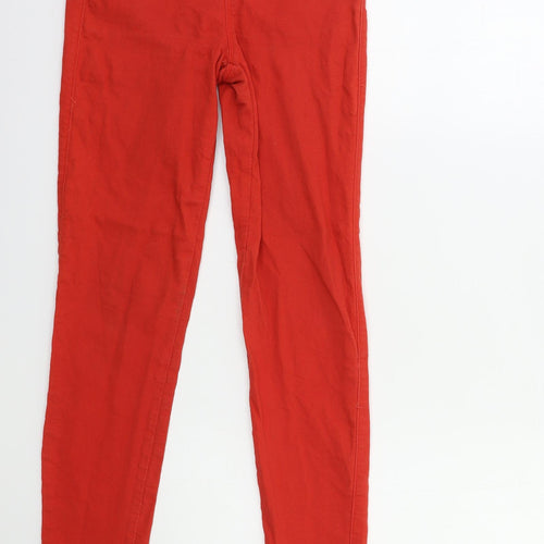 Denim & Co. Womens Red  Denim Jegging Jeans Size 8 L28 in