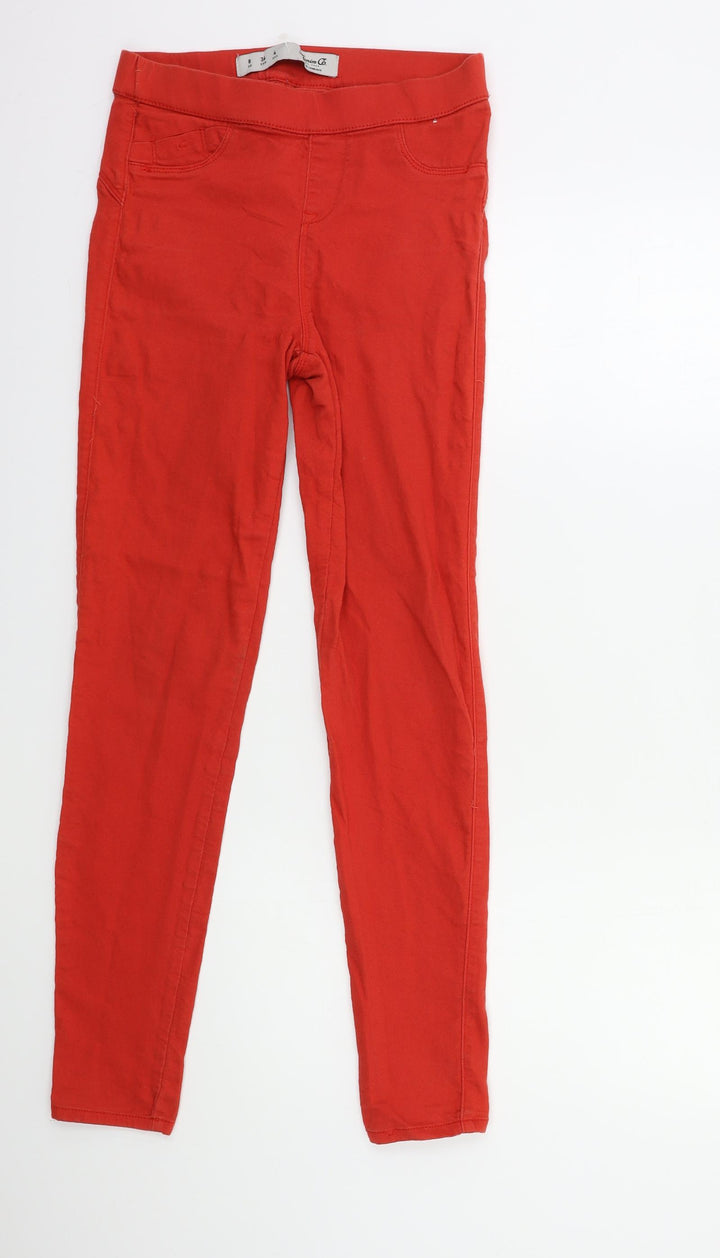 Denim & Co. Womens Red Denim Jegging Jeans Size 8 L28 in