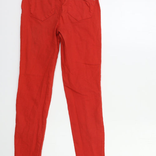 Denim & Co. Womens Red  Denim Jegging Jeans Size 8 L28 in