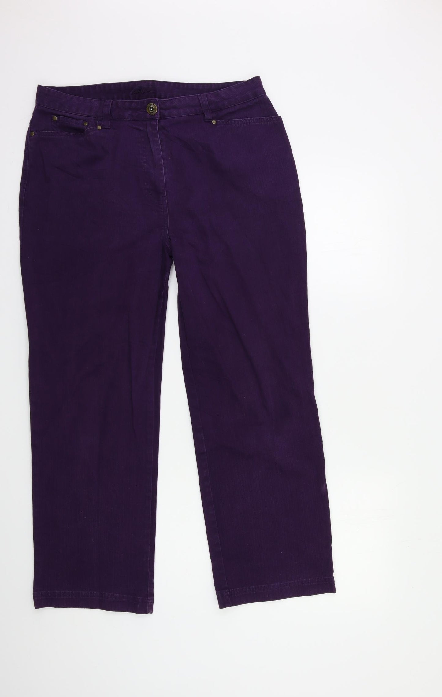 DASH Womens Purple  Denim Straight Jeans Size 14 L28 in