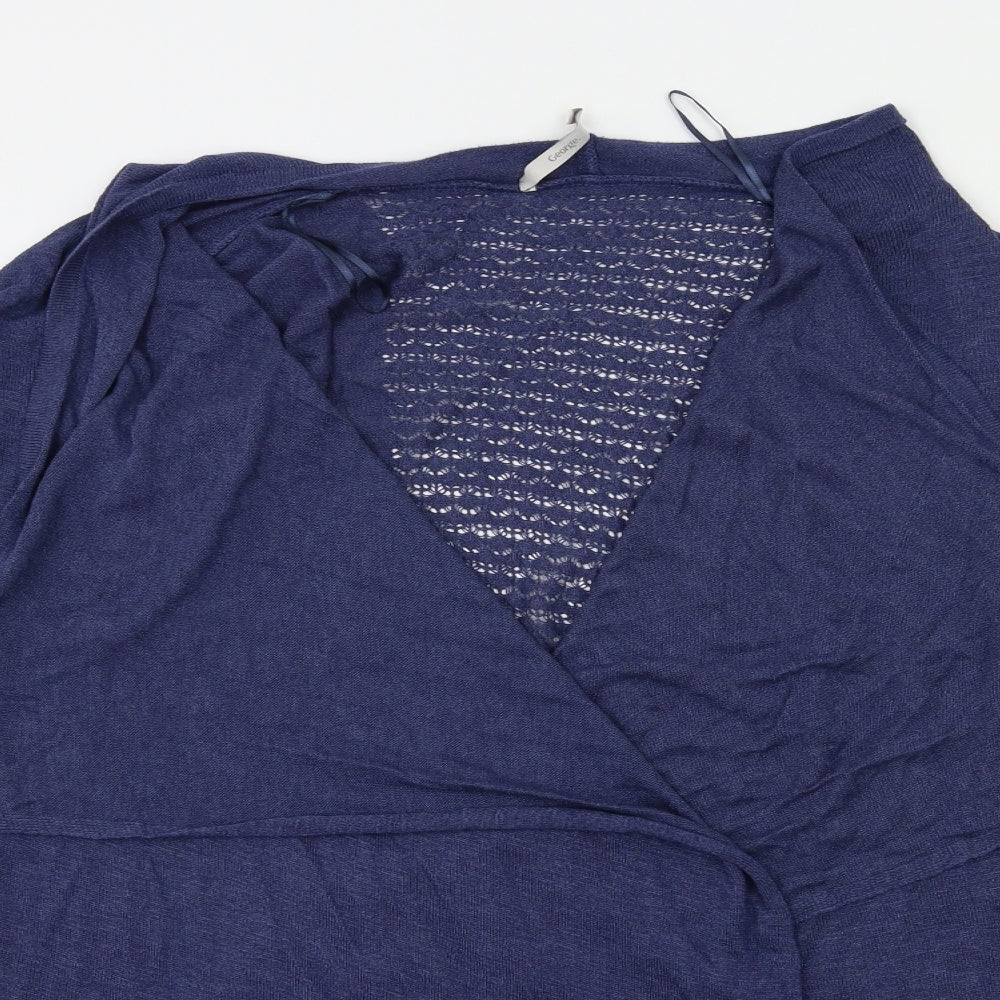 George Womens Blue  Knit Cardigan Jumper Size 16