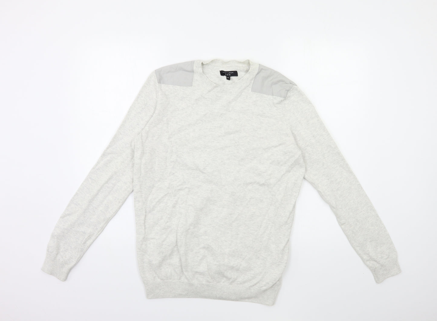 New Look Mens Grey  Knit Pullover Jumper Size M