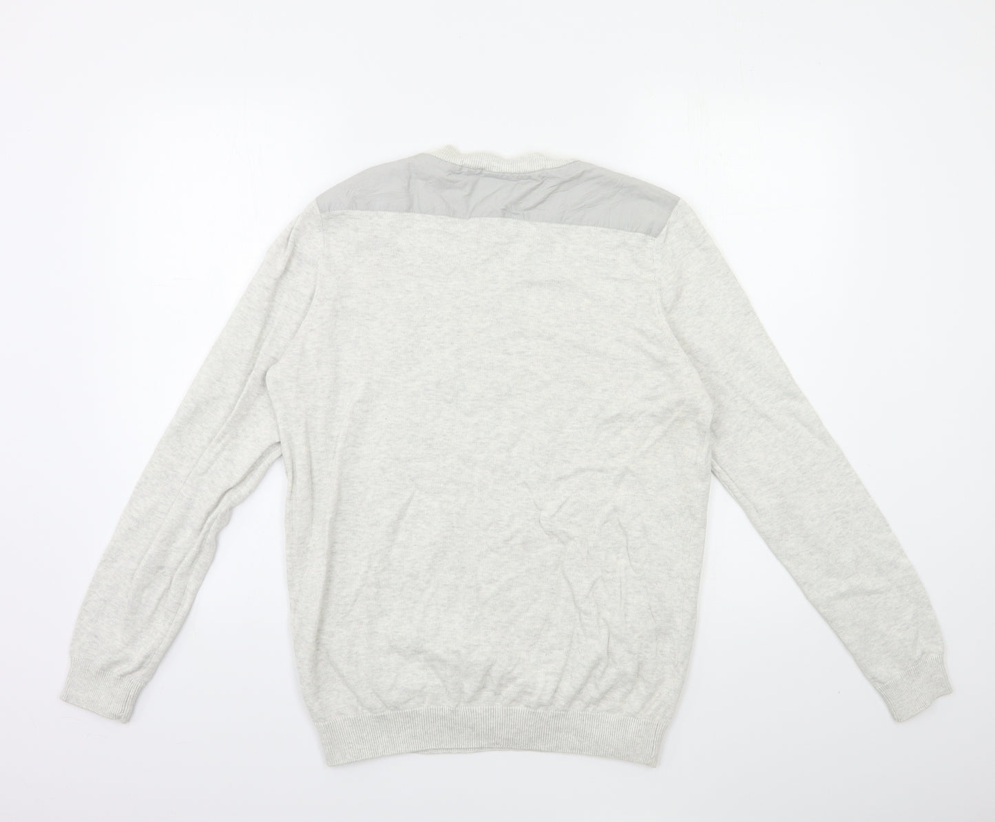 New Look Mens Grey  Knit Pullover Jumper Size M