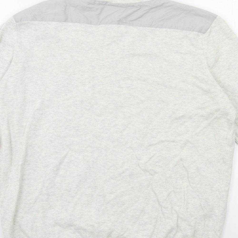 New Look Mens Grey  Knit Pullover Jumper Size M