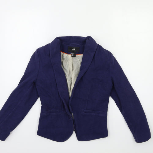 H&M Womens Blue   Jacket Blazer Size 8