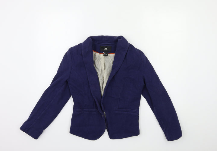 H&M Womens Blue   Jacket Blazer Size 8