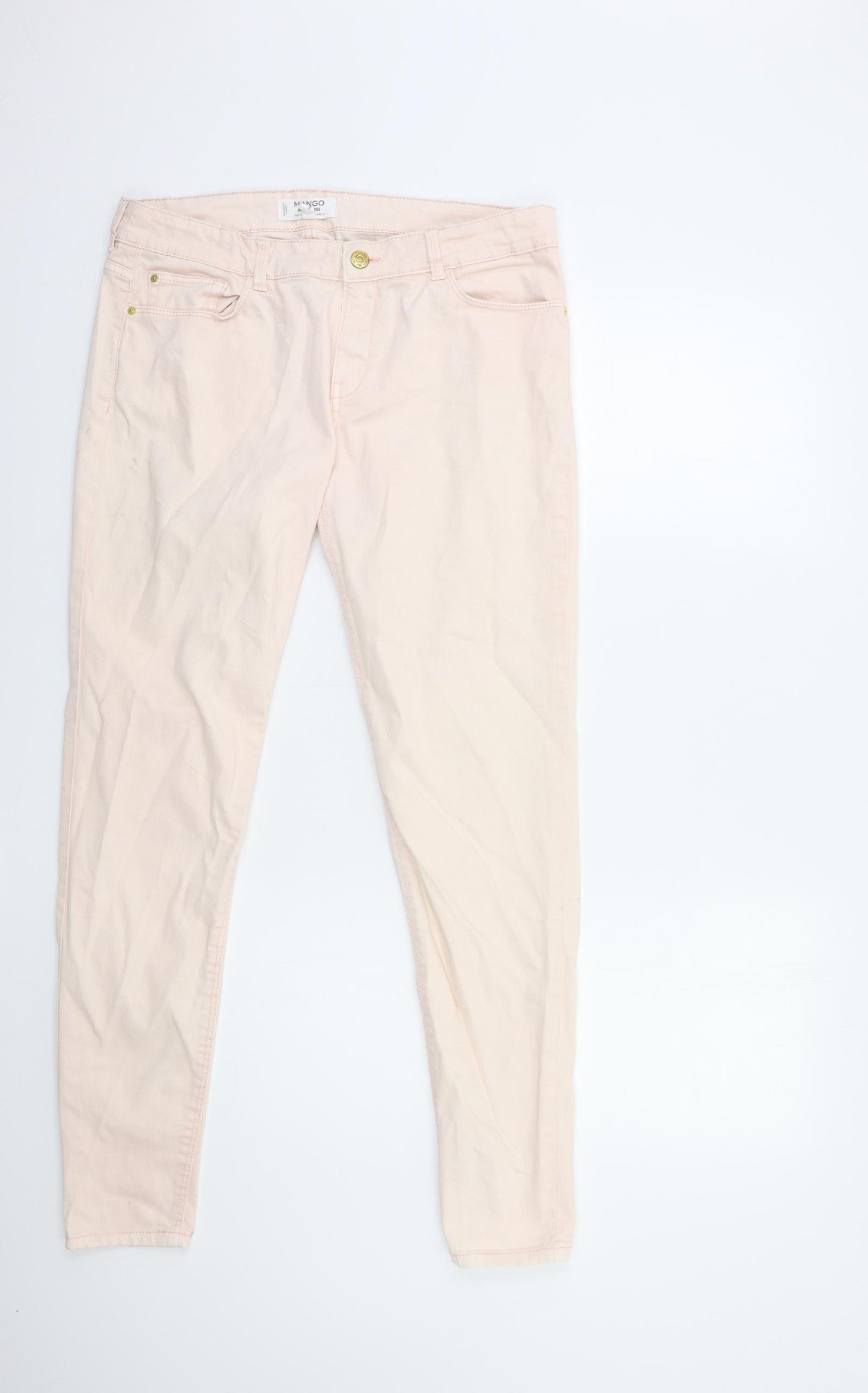 Mango Womens Pink  Denim Skinny Jeans Size 14 L30 in