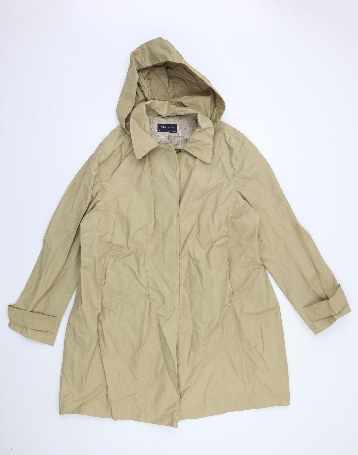 Marks and Spencer Womens Beige   Overcoat Coat Size 18