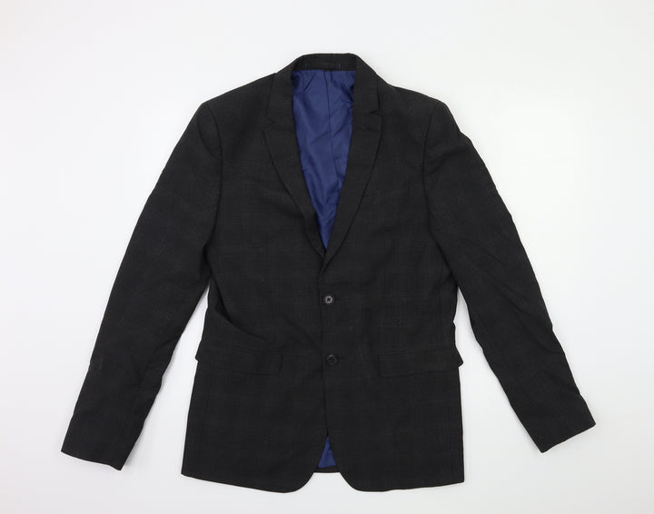 Marks and Spencer Mens Grey Check  Jacket Suit Jacket Size 38
