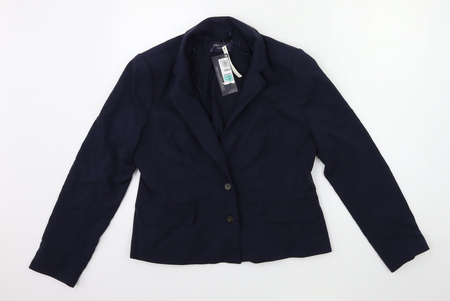 Marks and Spencer Womens Blue   Jacket Blazer Size 14