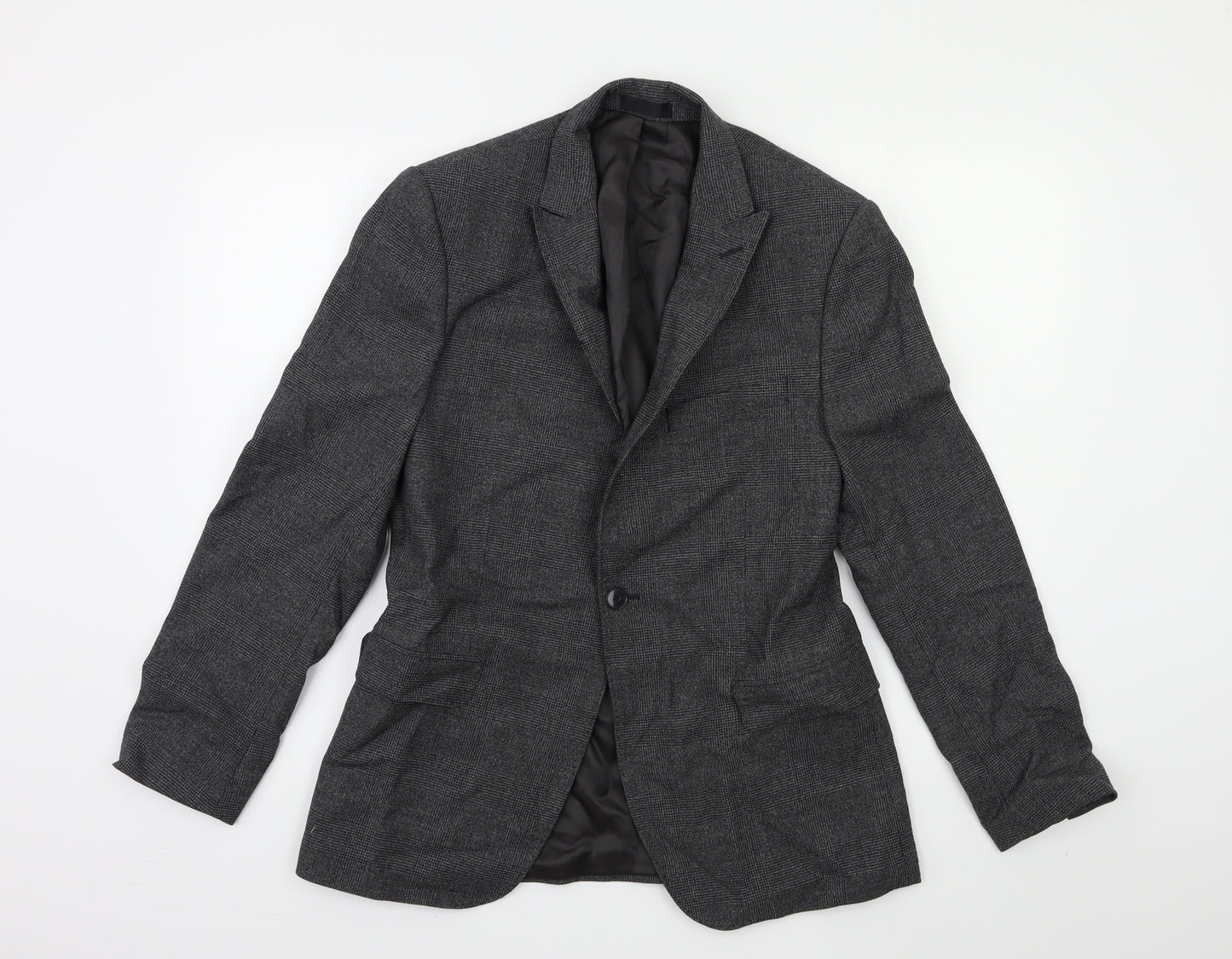 John Lewis Mens Grey Check  Jacket Suit Jacket Size 38