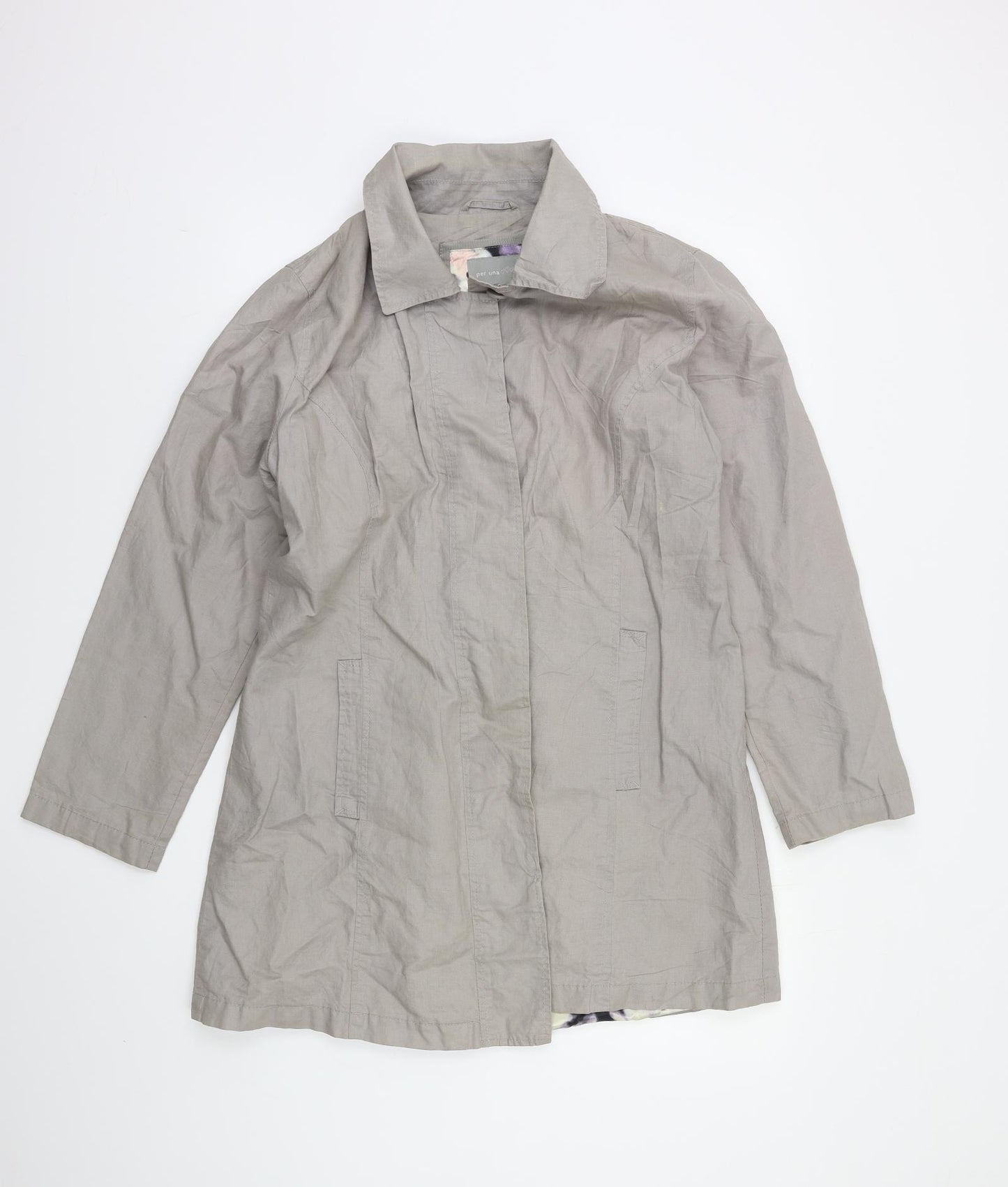 Per Una Womens Grey   Overcoat Coat Size 12