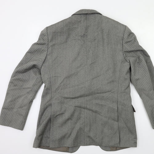 Preworn Mens Grey Striped  Jacket Suit Jacket Size 42