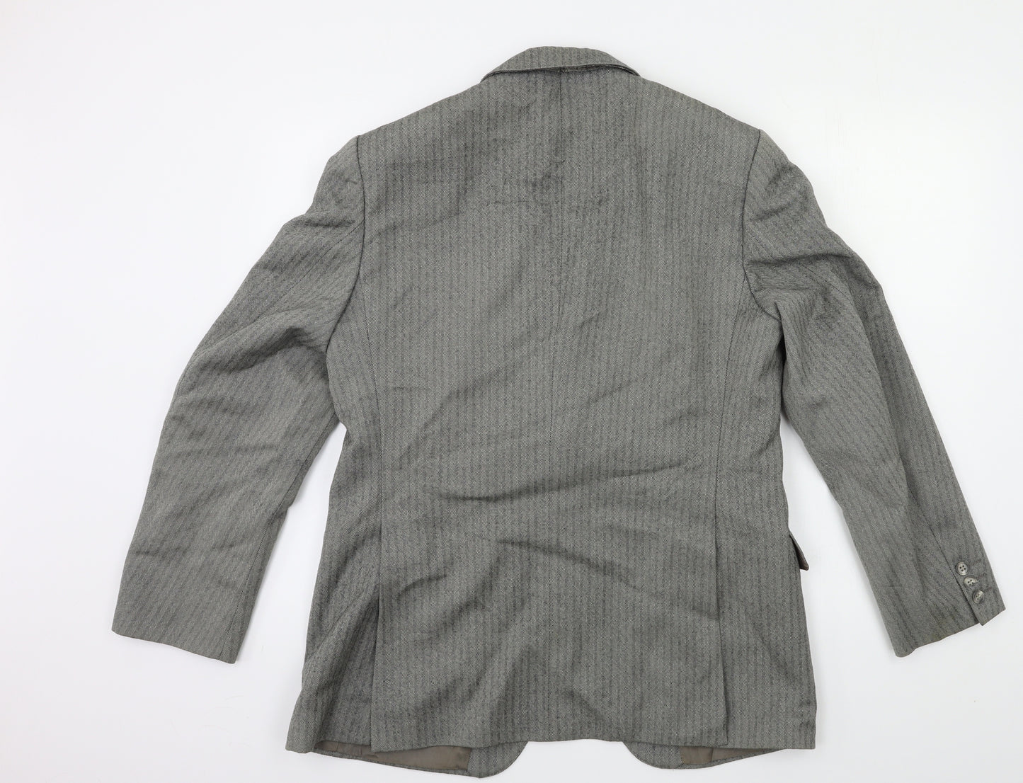 Preworn Mens Grey Striped  Jacket Suit Jacket Size 42