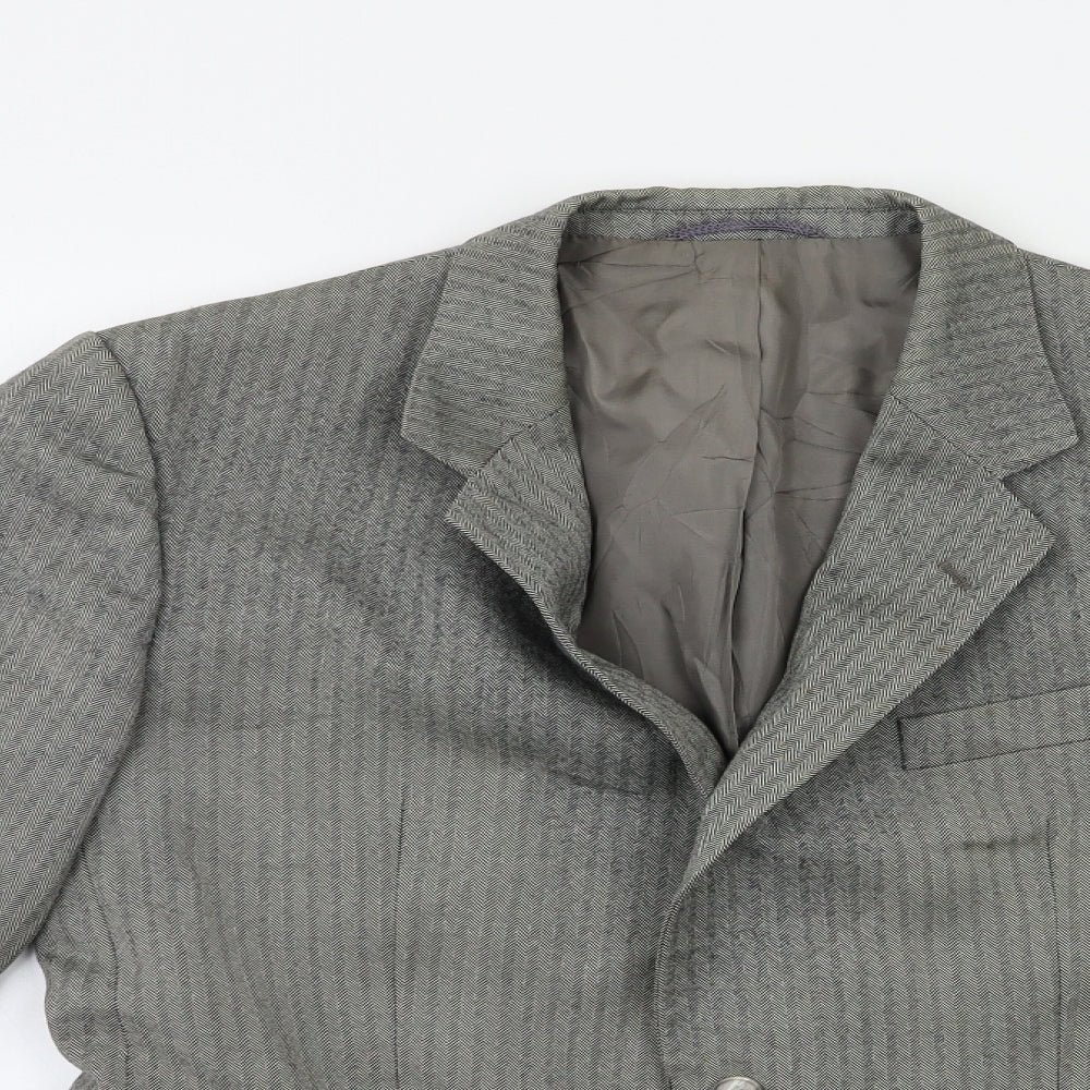 Preworn Mens Grey Striped  Jacket Suit Jacket Size 42