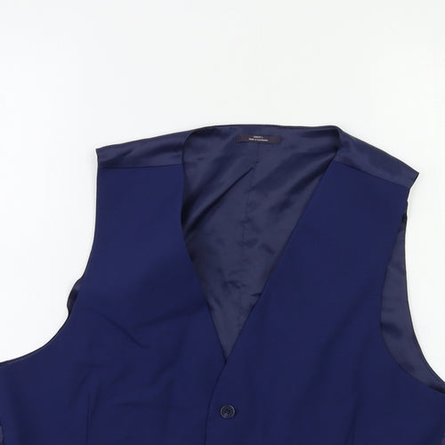 Marks and Spencer Mens Blue   Jacket Suit Waistcoat Size 42