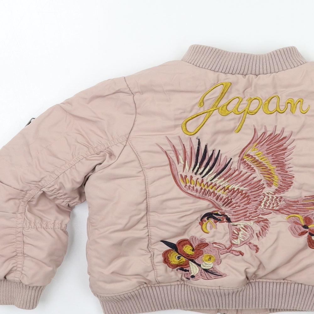NEXT Girls Pink   Bomber Jacket Coat Size 5 Years  - Japan