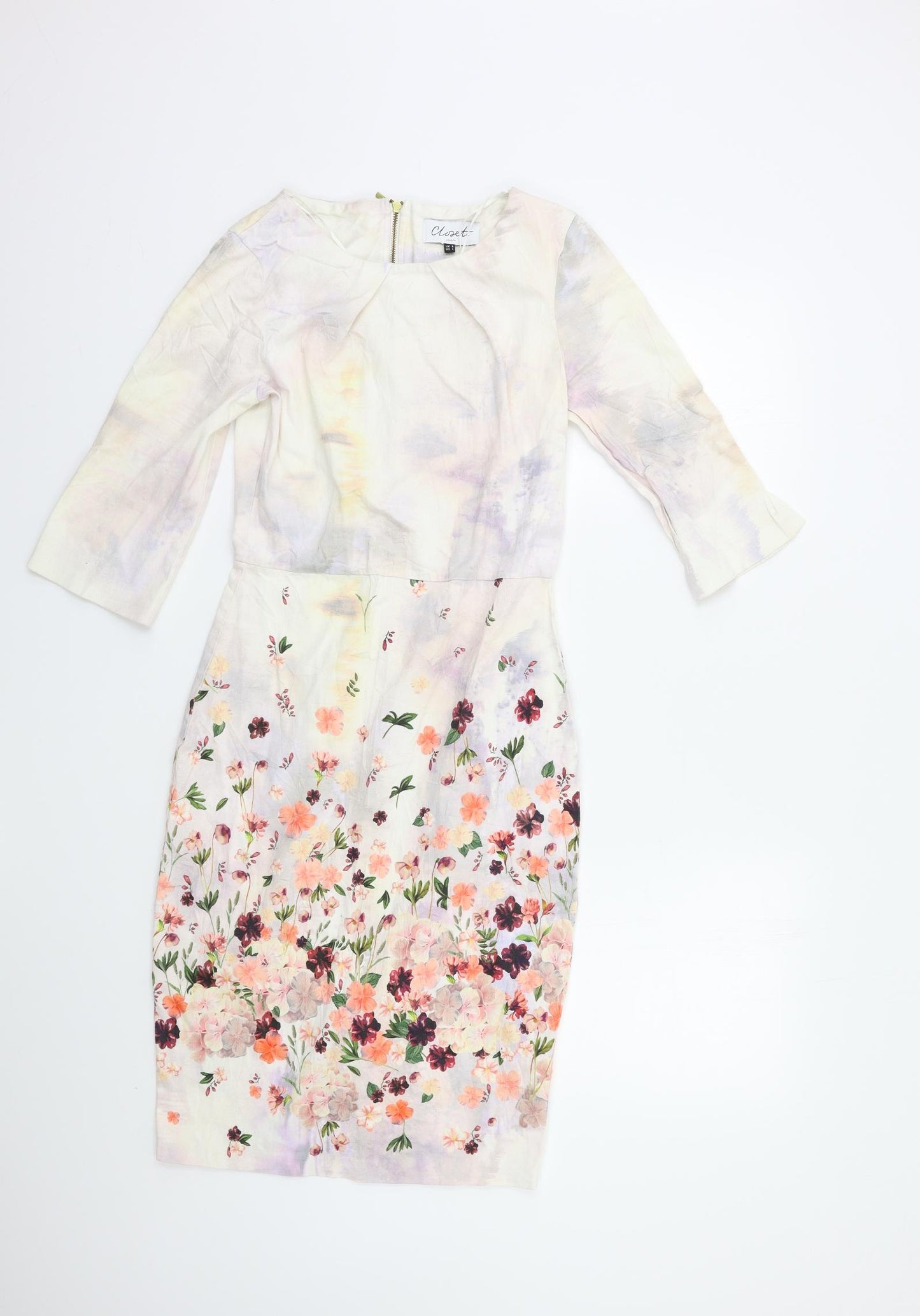 Closet Womens Purple Floral  Bodycon  Size 8