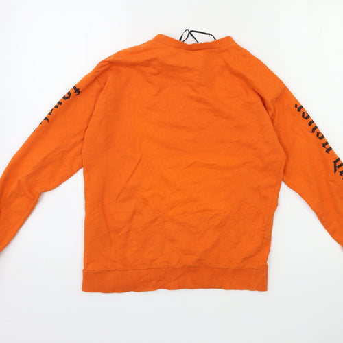 H&M Womens Orange   Pullover Sweatshirt Size XS