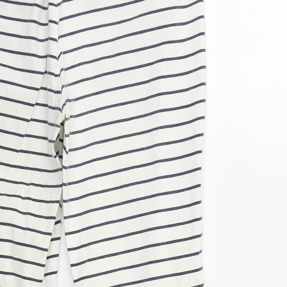 Zara Womens White Striped  Trousers  Size 10 L25 in