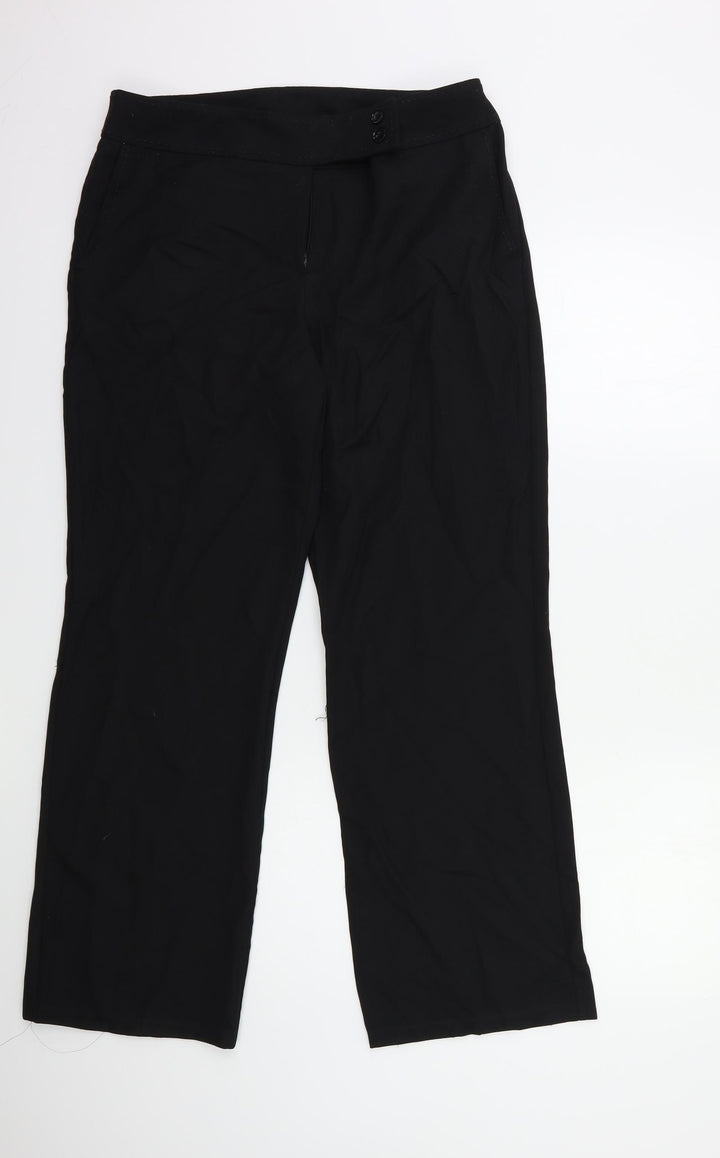 BHS Womens Black Trousers Size 12 L29 in