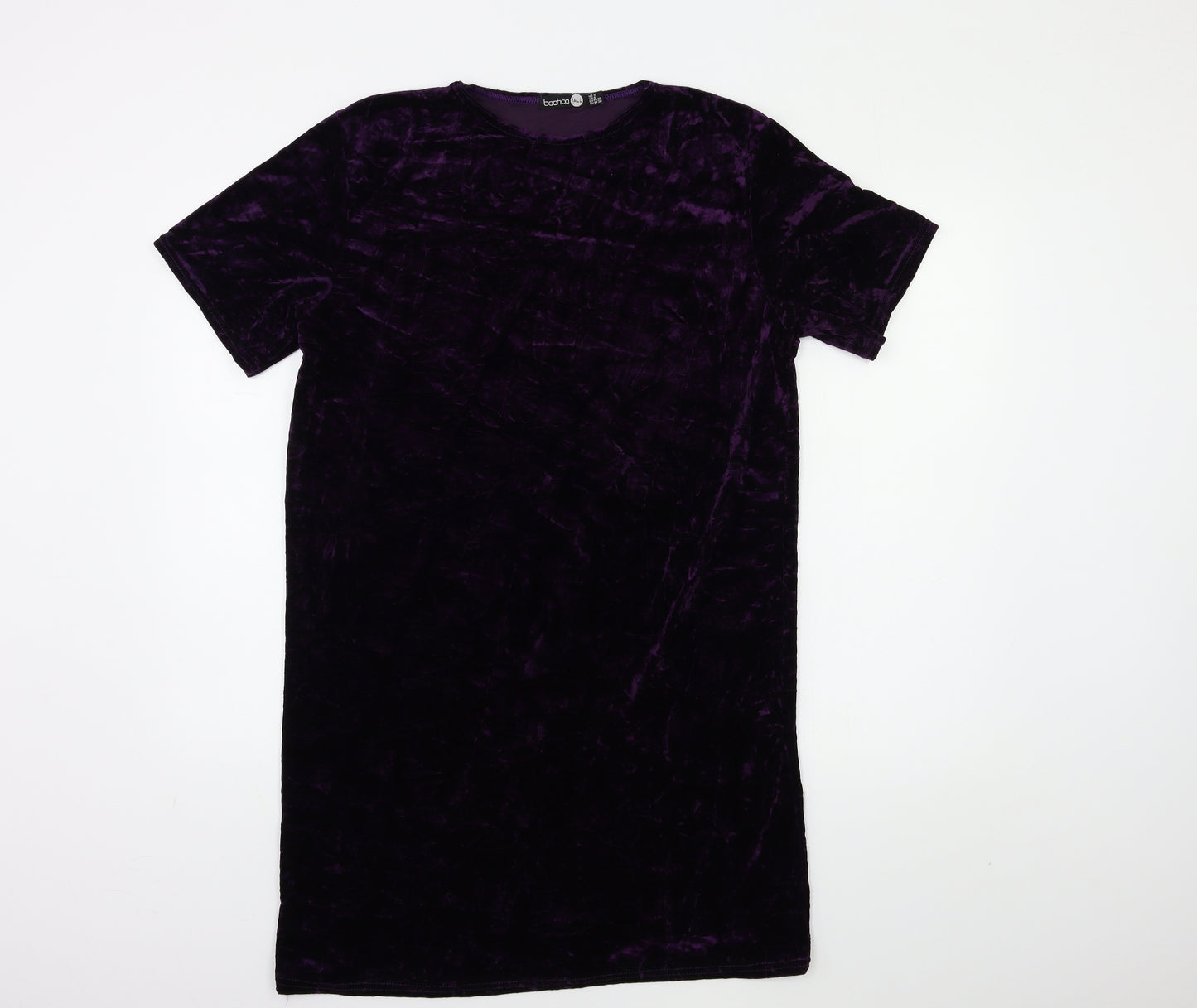 Boohoo Womens Purple  Velour Shift  Size 10